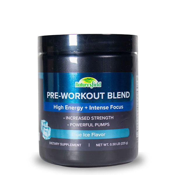 PRE-WORKOUT BLEND BLUE ICE FLAVOR POWDER  225G
